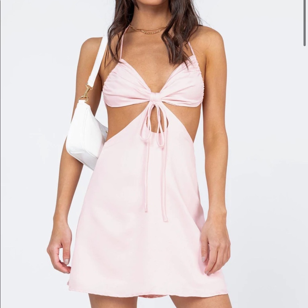 RECYCLED FIBERS LEXIE
MINI DRESS PINK PRINCESS POLLY